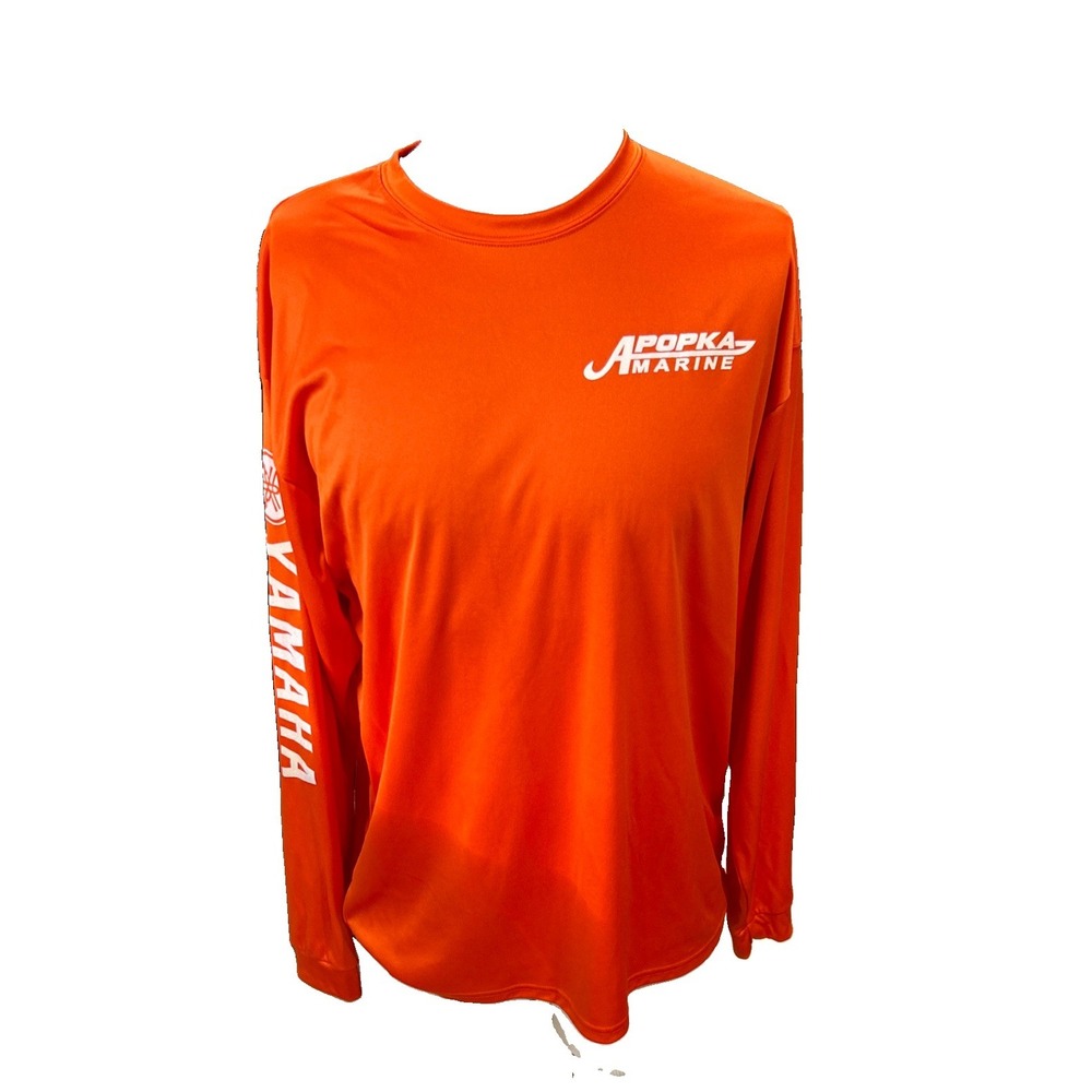 C2 Sports Mens Long Sleeve Shirt XL Orange Apopka Marine Fishing